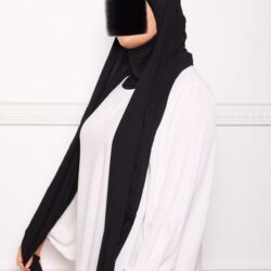 HIJAB CAGOULE INTÉGRÉ À ENFILER Hijab cagoule à enfiler pour femme pas cher mon hijab pas cher noir